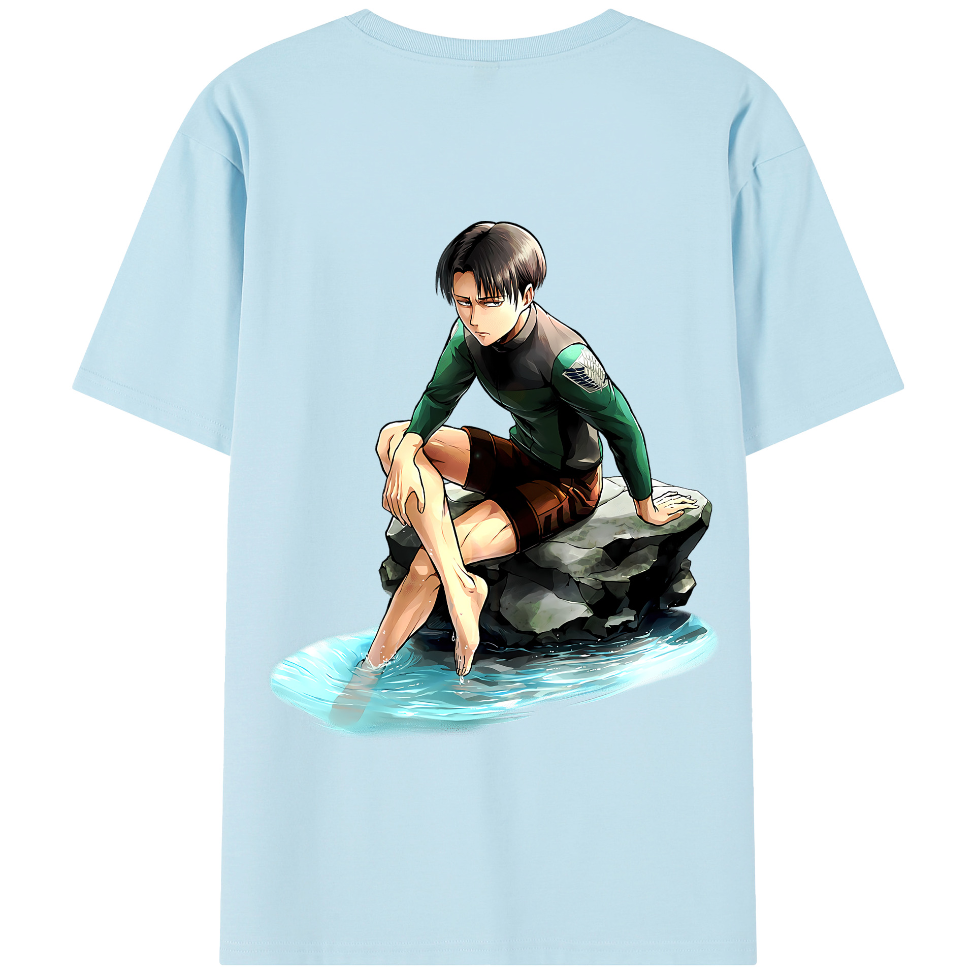 （画像用） 進撃の巨人 リヴァイ·アッカーマン Attack on Titan Levi Ackerman 綿100％半袖Tシャツ（背面プリント）
